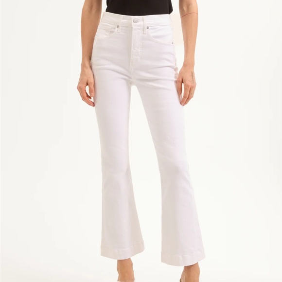 Veronica Beard Denim - Veronica Beard Jeans White Carson Ankle Flare High Rise Size 28